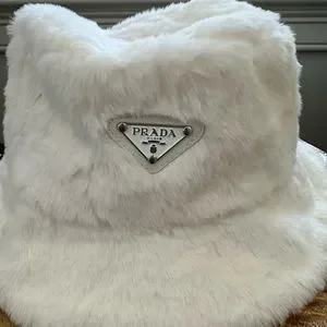 PRADA Fashion Accessories hat Bucket hat winter fur white White Shearling Bucket Hat | PRADA main image 2
